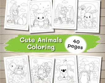 Printable Cute Animals Coloring Book 2 for Kids | Learn How to ...