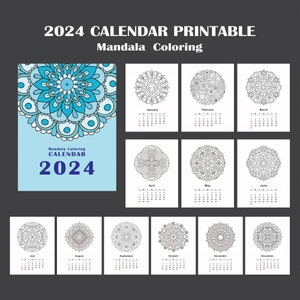Calendario 2024 stampabile / Mandala da colorare
