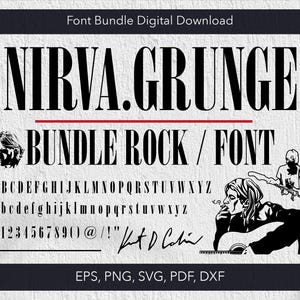 SVG, Banda de rock SVG, Nirvana SVG, Camiseta de Nirvana, Nirvana Cricut SVG, Camiseta de Nirvana, Fuente de rock, Paquete de Nirvana, Camiseta de rock, Fiesta de rock, Rock