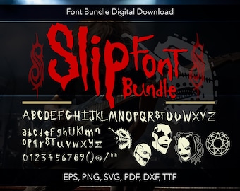 Rock Band Font SVG, Slipknot Style, Halloween, Metal Alphabet for Cricut (Digital Download)