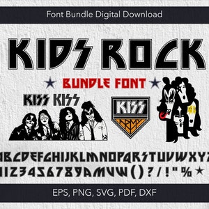 Paquete de SVG de beso, SVG de beso, Camiseta de beso, Banda de metal, SVG de Cricut, Camiseta de rock, Fuente de beso, Fuente de rock, Paquete de SVG de beso, Fiesta de rock, Paquete de beso