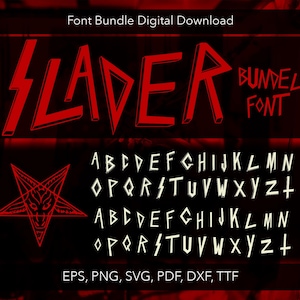 Banda de rock SVG, fuente Slayer, camiseta Slayer, fuente Slayer, Cricut SVG, fuente, camiseta Slayer, fuente rock, camiseta rock, para papá, metal, Canva, fuentes