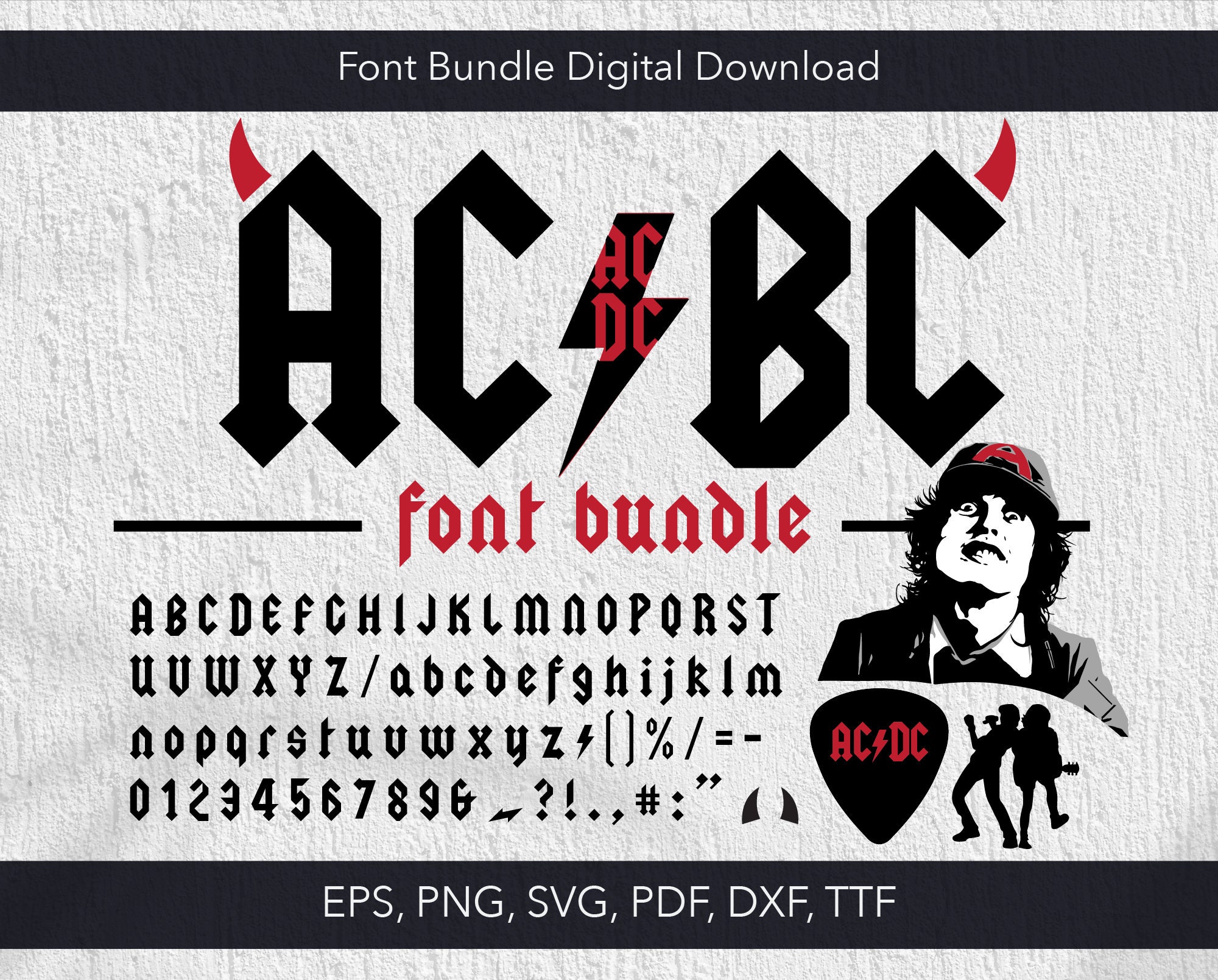 Rock Band Svg, Acdc Svg, Acdc Shirt Svg, Acdc Font, Font Svg, Shirt Svg ...