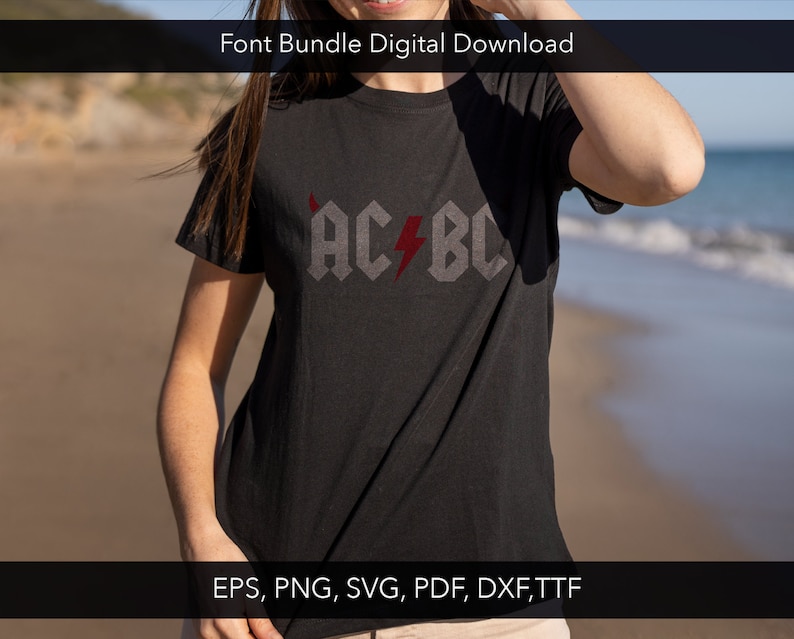 Rock Band Svg, Acdc Svg, Acdc Shirt Svg, Acdc Font, Font Svg, Shirt Svg ...