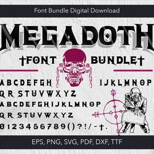 Czcionka Rock svg, Czcionka Megadeth, Koszulka Megadeth, Cricut svg, Czcionka Rock, Pakiet Megadeth, Megadeths, Koszulka Svg, Czcionka Metal Rock, Rock Party