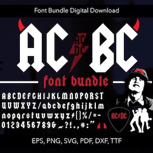 Fuente Rock, Fuente Hard Rock ttf, ACDC SVG, ACDC Camiseta SVG, Fuente ACDC, Fuentes, Camiseta SVG, Fiesta Rock, Camiseta ACDC, Regalo, Cricut, Papá, Fuente Fiesta