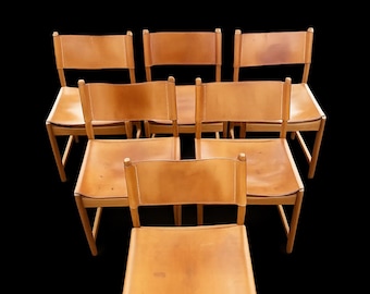 Raro juego danés de 6 sillas de comedor de Kurt Østervig