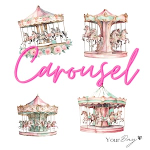 Carousel Watercolor Clipart