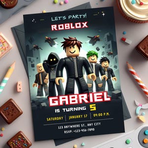 Roblox Birthday Boy Invitation, Roblox Kids Invitation, Editable Roblox Invite, Gamers Party Invite, Roblox Gamers, Instant Download, Canva