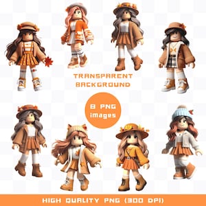 Bundle Roblox Girls PNG, Cute Roblox Girl, Roblox Party Favors, Roblox Sublimation Png, Roblox Girls Printable, Roblox Digital Download Png