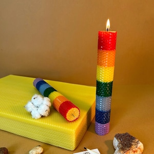 CHAKRA BEESWAX Candle,Meditation Beeswax Candles, Honey Pillar Candles, Beeswax Home Décor,Unique Hand Rolled Gifts,Honeycomb Table Candle