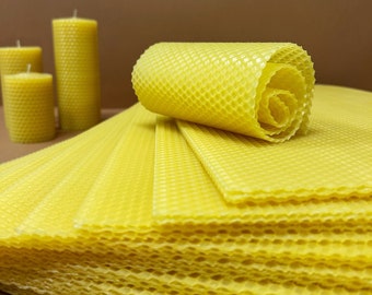 Beeswax Sheets Bulk Beeswax Candle DYI Making Kit Hand Rolled Gifts Natural Craft Supplies Pure Beeswax Sheets cotton wick for rolled candle
