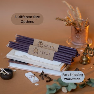 PURPLE TAPER Beeswax Candle Gift Set Unique Handcrafted Thin Candle Elegant Cozy Home Décor EcoFriendly Unscented Decorative Birthday Candle