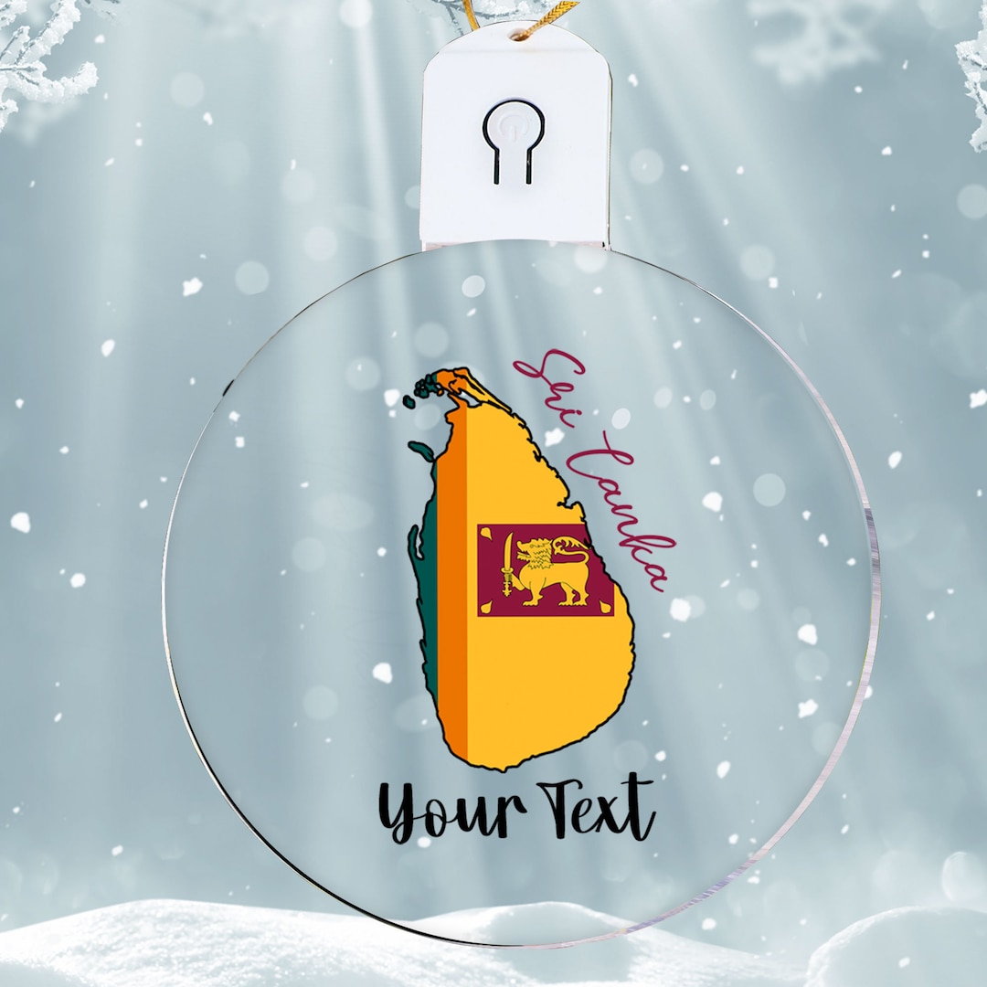LED Custom Sri Lanka Christmas Ornament Sri Lanka Flag Map Etsy