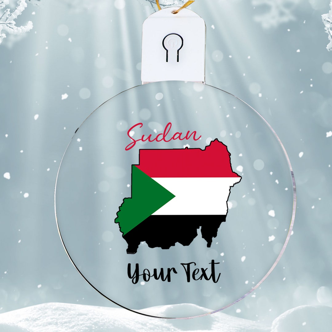 SUDAN Christmas Ornament Custom Flag Map of Sudan LED - Etsy
