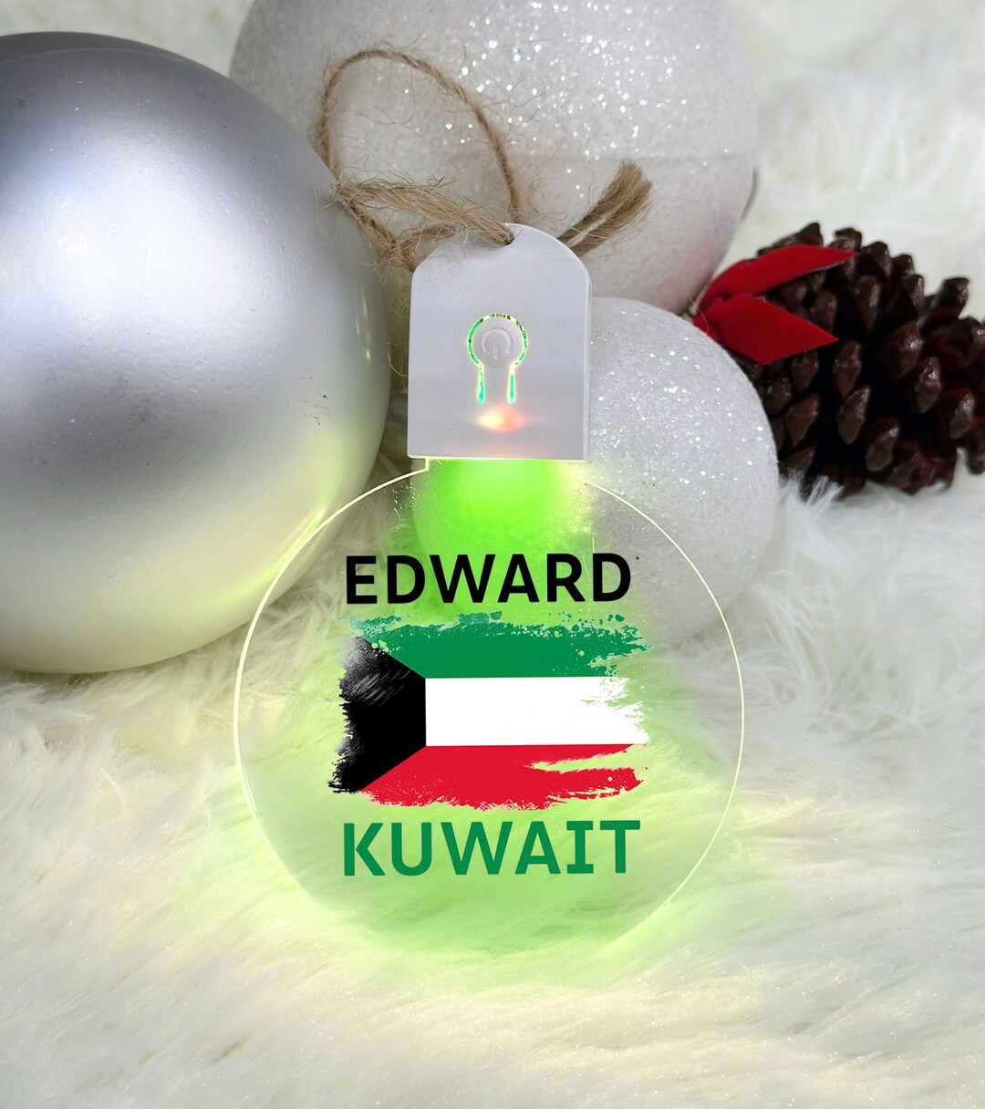 Custom Kuwait Flag Ornament LED Kuwait Christmas Ornament Etsy Custom Kuwait Flag Ornament LED Kuwait Christmas Ornament Etsy