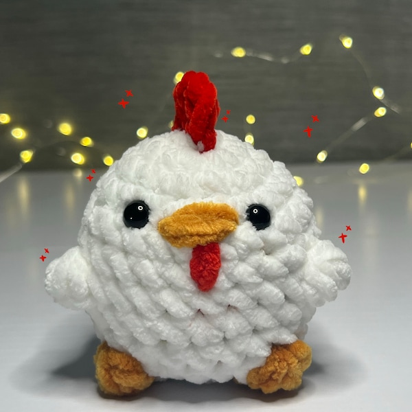 Peluche en crochet poule