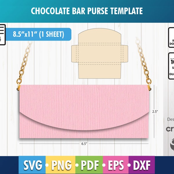 Chocolate Bar Purse Template, Chocolate Template, Candy Bar Template, Bar Purse Template, Chocolate Bar Purse Wrapper,SVG, DXF, Png, SVg