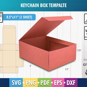 Keychain Packaging, Keychain Box SVG, , Gift Box, Candy Box, Door Gift, Wedding Favor Box, keychain svg, gift box Cticut Silhouette