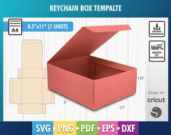 Keychain Packaging, Keychain Box SVG, , Gift Box, Candy Box, Door Gift, Wedding Favor Box, keychain svg, gift box Cticut Silhouette