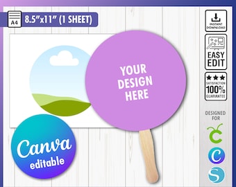 Circle Paddle Fan Template, Round Paddle Fan Svg, Church Fan svg, Wedding Fan, Graduation Fan, Anniversary paddle Fan, Birthday Fan