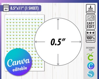 Sjabloon cirkel 0,5 inch, blanco sjabloon 0,5 inch, ronde sticker sjabloon, DXF, png, pdf, Cricut, silhouet, ronde canvas sjabloon 0,5 in cirkel