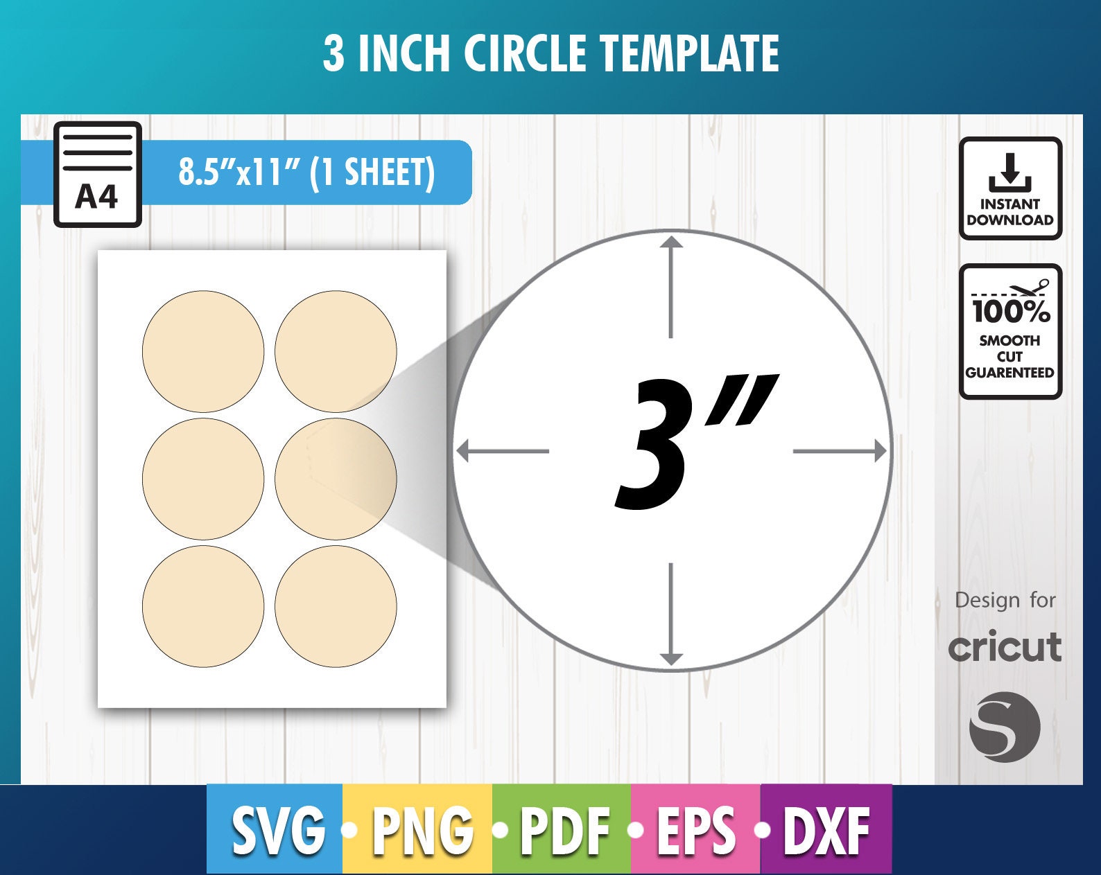 3 Inch Circle Template, 3 Blank Template, Ornament Circle Template, DXF 3 Inch Circle Template, 3 Blank Template, Ornament Circle Template, DXF