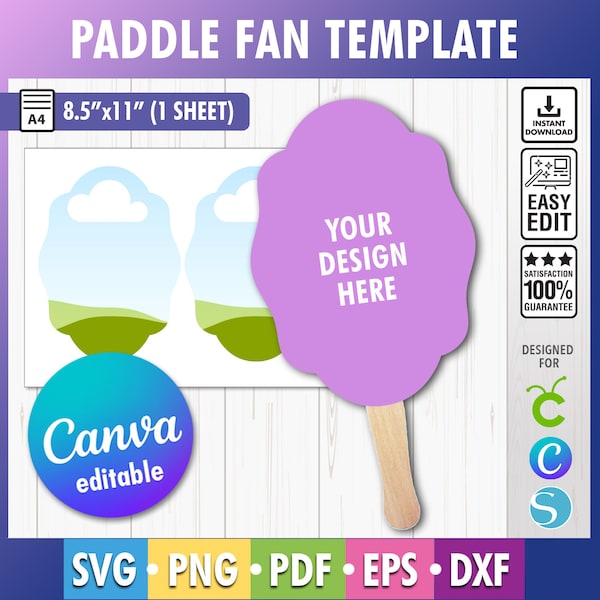Paddle Fan Template, Paddle Fan Template, Church Fan svg, Wedding Fan, Graduation Fan, Anniversary Shape Fan, Birthday Fan, Paddle fan svg