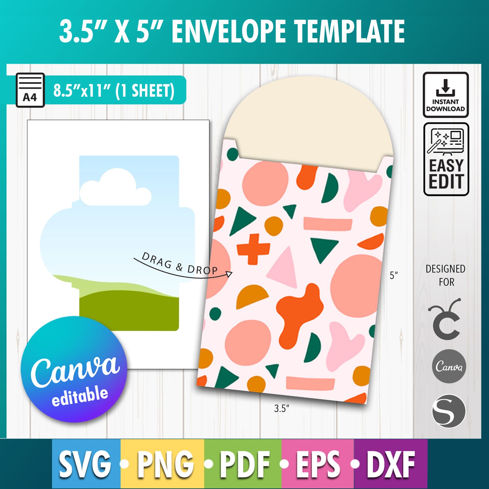 Canva Editable Money Envelope Template, Cash Envelope Template for