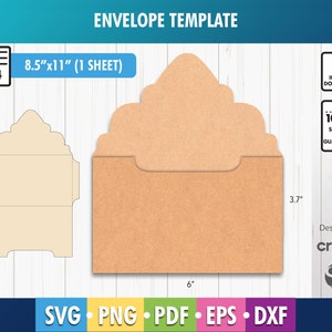 Envelopsjabloon SVG, png, eps, pdf afdrukbaar, uitnodigingsenvelop svg, a4, cadeaubon envelop Cricut, silhouet, dxf, gesneden bestand