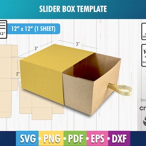 Modelo de caixa SVG, caixa de embalagem SVG, caixa de gaveta, caixa deslizante, caixa deslizante, caixa de presente, download instantâneo, caixa de fósforos, caixa retangular SVG