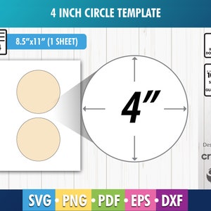 Puede incluir: Una plantilla imprimible para crear dos círculos de 10,16 cm de diámetro. La plantilla está diseñada para usarse con una máquina de corte Cricut e incluye instrucciones para un corte suave.