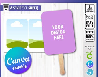 Paddle Fan Template, Grad Paddle Fan Template, Church Fan svg, Wedding Fan, Graduation Fan, Rectangle Paddle Fan, Paddle fan svg, Canva Dfx