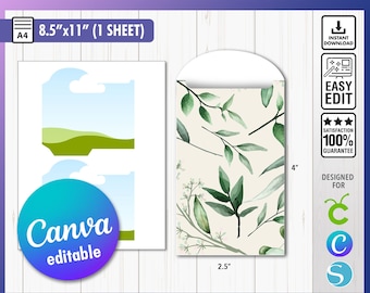 Canva Envelope Template, Envelope svg, seed envelope svg, cricut envelope template, envelopes template, envelopes canva template