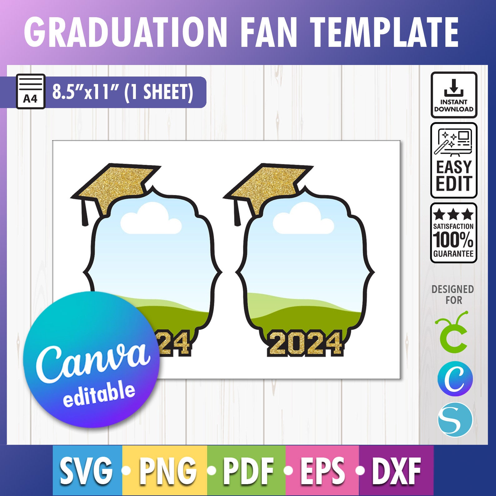 Graduation Fan Template Graduation Paddle Fan Template Custom Grad Graduation Fan Template Graduation Paddle Fan Template Custom Grad