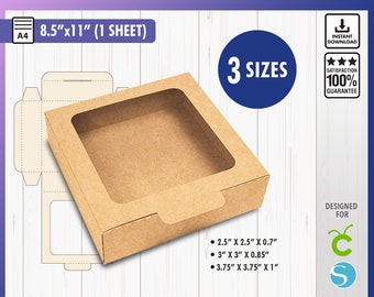 Bow Box svg, Box svg, Window Box template bundle, Gift box svg, square box template, Box template, party favors gift box, cricut cut files
