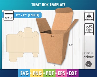 Large Box Template Svg, Party Favor Box, Treat Box Template, Wedding Gift Box, Cricut Cut Files, Silhouette Cut Files, svg png pdf Dxf
