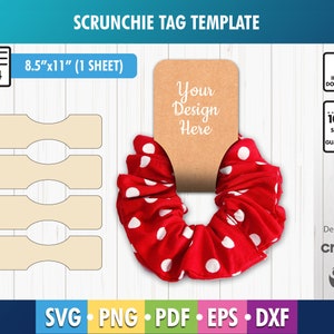 Scrunchie Tag Svg, Scrunchie Tag Template, Scrunchie Tag Custom, Scrunchie Tag Printable, DIY, Instant Download, PRINTABLE