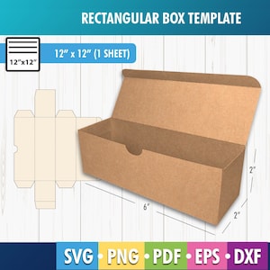 Box Vorlage SVG, rechteckige Box SVG, Verpackungsbox svg, Box Vorlage SVG, png, pdf, Instant Download, Cricut Schnittdatei, Favor Box, Geschenkbox