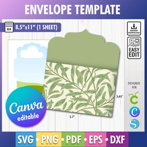 Canva-sjabloon uitnodigingsenvelop, contante envelopsjabloon voor canvas, bewerkbare geldenvelop, cadeaubon-envelop, slepen en neerzetten Canva
