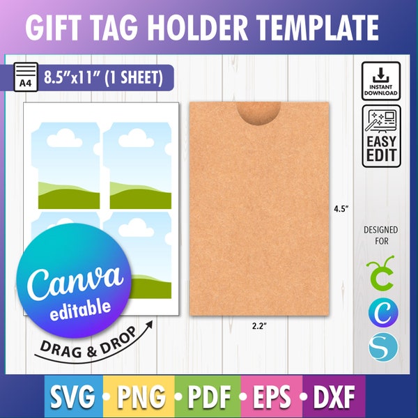 Canva envelope Svg, Money envelope, Canva Gift Card envelope, Gift Tag Envelope, Cricut Gift card holder, Png, Cash Envelope Eps, Pdf Dxf