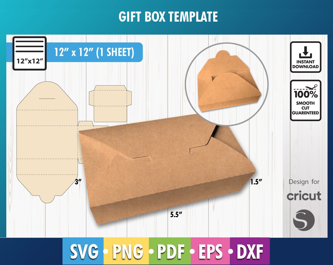 Rectangle Box Template, Box Template, Box Template Svg, Gift Box ...