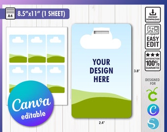 Plantilla de etiqueta de equipaje, plantilla de sublimación de etiqueta de equipaje Canva, SVG, plantilla PNG para etiqueta de equipaje personalizada, etiqueta de equipaje editable Canva svg