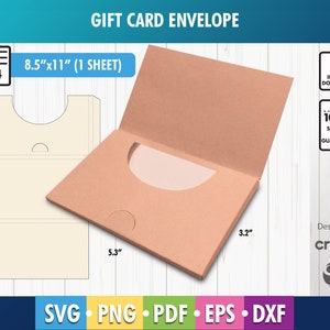Modello porta carte SVG, busta regalo, tasca per carte regalo, modello busta, busta per carte regalo, busta per semi, DXF, file di taglio Cricut