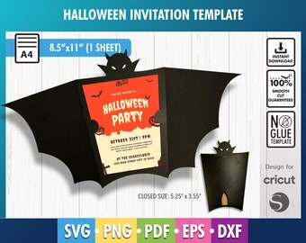 Halloween party invite, Dracula invitation template, Halloween Invitation svg, Halloween laser cut invitation, svg dfx pdf Digital download
