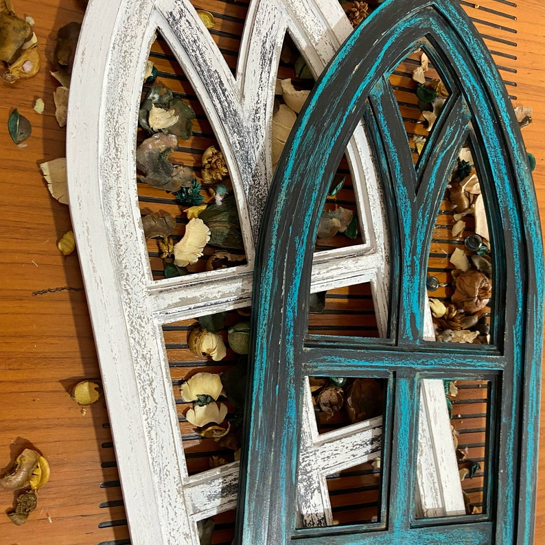 Farmhouse Window Frames. Distressed Church Windows, Farmhouse Decorfaux