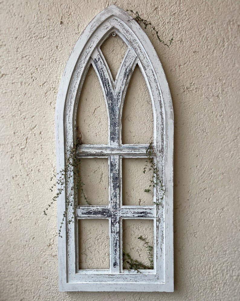 Farmhouse Window Frames. Distressed Church Windows, Farmhouse Decorfaux