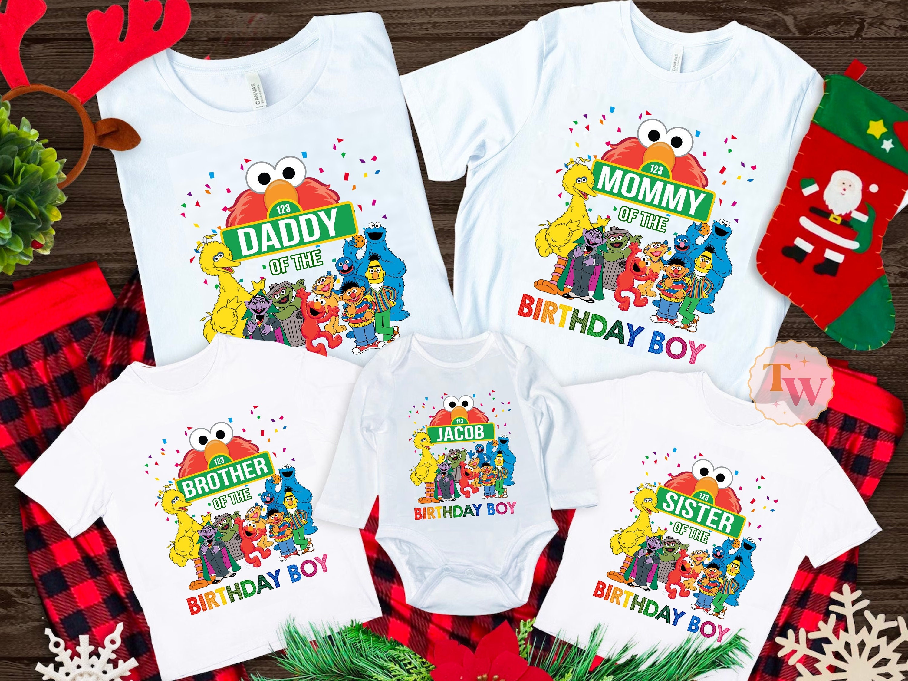 Sesame street boy birthday outfit top