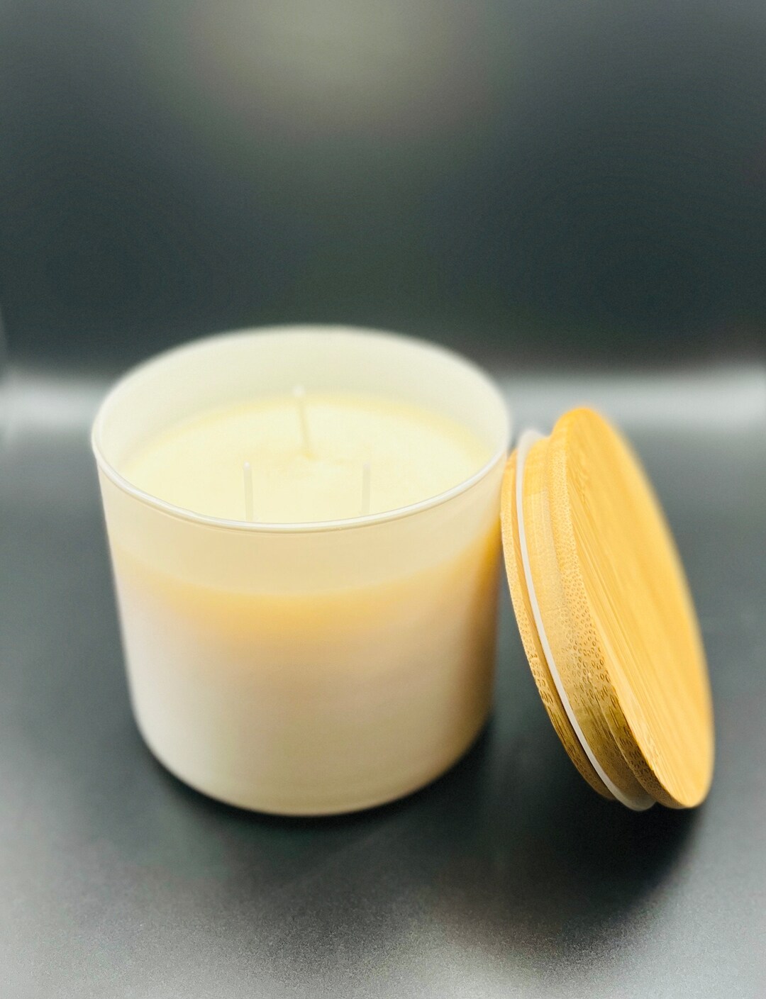 3 Wick Soy Wax Candle in White Glass Container net Wt 27oz. Etsy