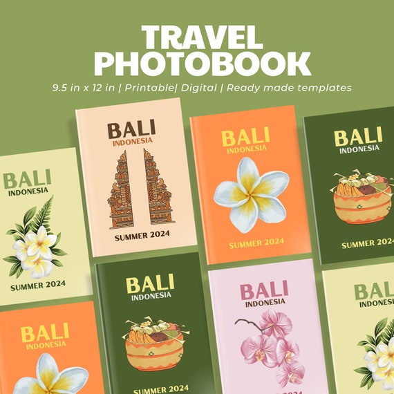 Bali Indonesia Travel Photobook, Custom Aesthetic Coffee Table